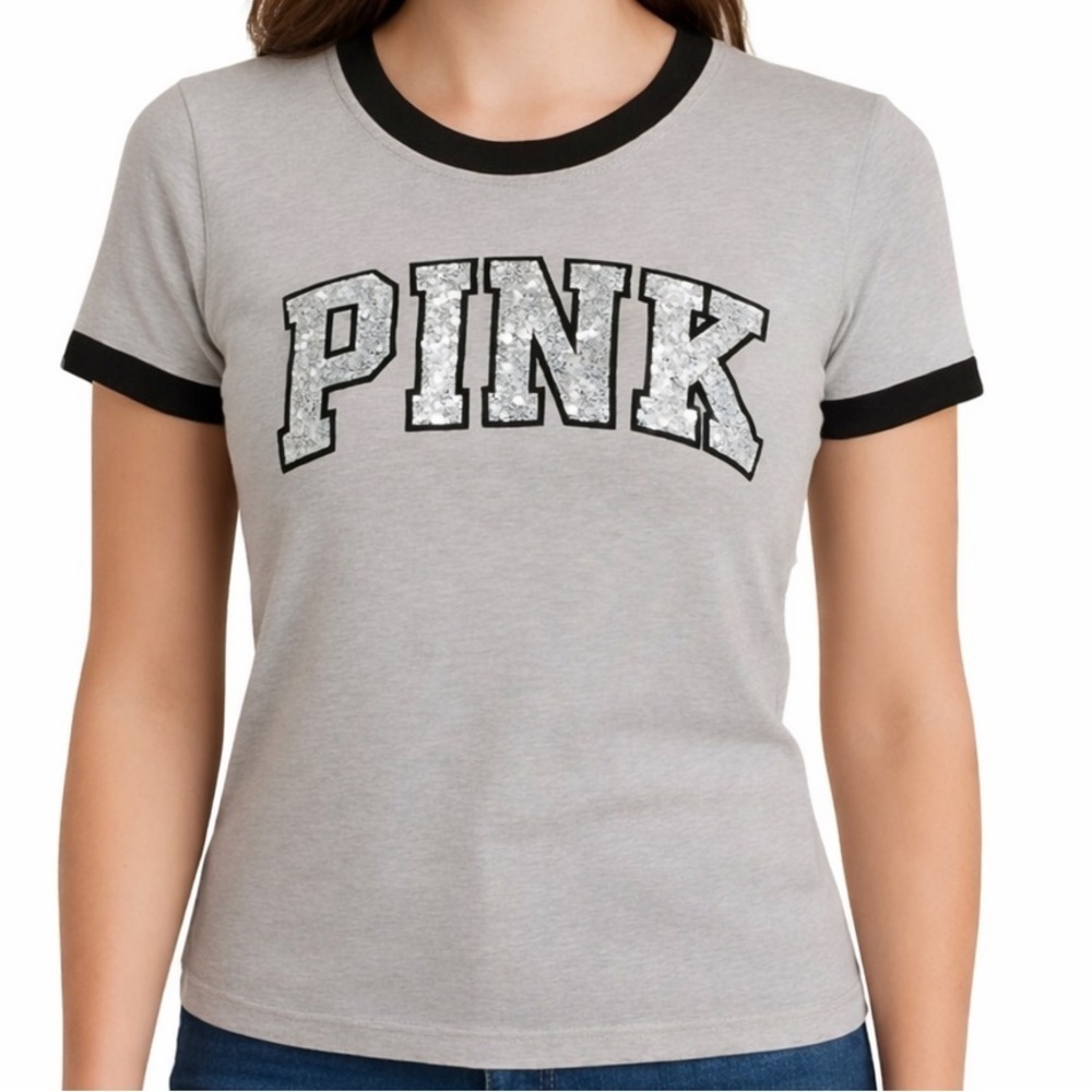 RARE! Y2K VS pink bling T-shirt, XS
